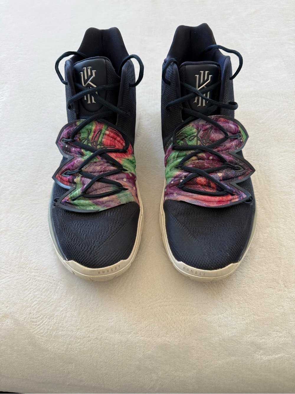 Nike Black Low-Top Sneakers with Multicolor Graphic Straps